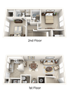2 Bedroom 2.5 Bath Floor Plan 2 Bedroom 2.5 Bath Floor Plan at The Arbor Walk Apartments, Florida, 33617